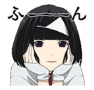 🙂 703123e8 ふん ragazza anime, carina, giapponese, espressione, adesivo whatsapp sticker