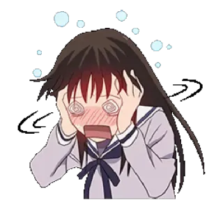 😳 b42ee31d Anime, Cartone animato, Confuso, Esaurito, Divertente, Adesivo whatsapp sticker