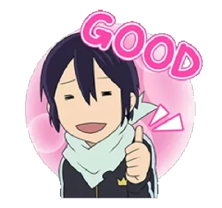 ☺️ e4ebee02 Yato Noragami GOOD Anime, Pollice in su, Bene, Approvazione, Personaggio, Manga, Cartone animato whatsapp sticker