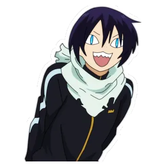 😆 1496b1ec Yato Noragami Anime, Noragami, Yato, Dieu, Dessin animé, Autocollant telegram sticker