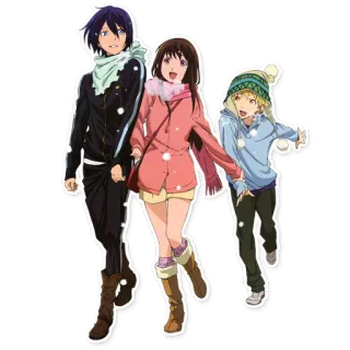 😁 32a834b2 Yato, Hiyori Iki, Yukine Noragami Anime, Personnages, Amitié, Noragami, Yato, Hiyori Iki, Yukine telegram sticker