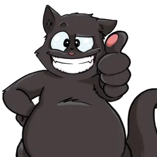 👍 b58c8510 Katze, Tier, Cartoon, Daumen hoch, Positiv, Niedlich telegram sticker