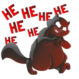 😈 ba1219d8 HE HE HE HE HE HE Katze, Tier, böse, lachend telegram sticker