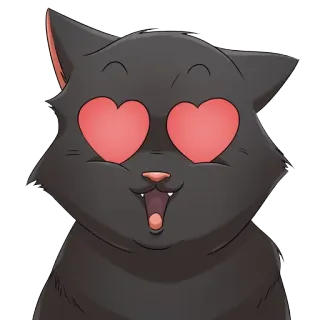 😍 c62c7456 Katze, Liebe, Herzaugen, süß, Tier, Aufkleber telegram sticker