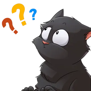 🤔 f1075a5a Katze, Frage, verwirrt, denkend, Cartoon telegram sticker