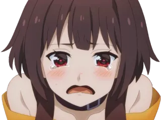 😢 0e334fc7 Megumin Konosuba อนิเมะ, ร้องไห้, เศร้า, ผู้หญิง, เมกุมิน, Konosuba telegram sticker