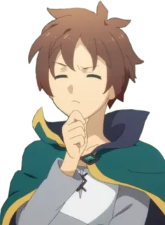 🤔 2cc30dc2 Kazuma Konosuba อนิเมะ, ตัวละคร, กำลังคิด, มังงะ, Konosuba telegram sticker