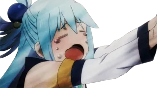 😭 59f596c0 Aqua Konosuba อนิเมะ, ร้องไห้, อควา, Konosuba, การ์ตูน, ตลก, อารมณ์ telegram sticker