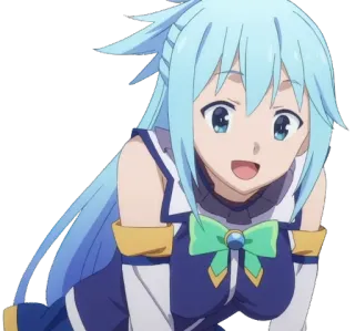 😃 b047bd74 Aqua Konosuba อนิเมะ, การ์ตูน, ตัวละคร, อควา, Konosuba telegram sticker