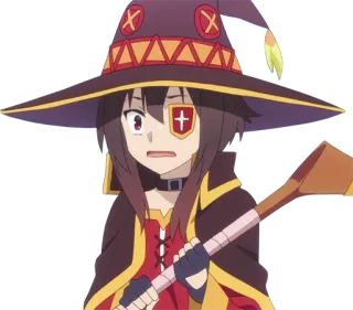 😦 c8de3980 Megumin Konosuba อนิเมะ, เมกุมิน, konosuba, นักเวทย์, แม่มด, ระเบิด telegram sticker