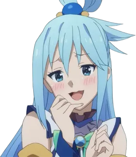 😍 d457a8e7 Aqua KonoSuba อนิเมะ, Konosuba, Aqua, น่ารัก, ตลก, ตัวละคร telegram sticker