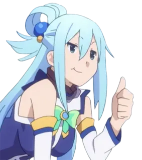 👍 dc3f8df2 Aqua Konosuba อนิเมะ, ยกนิ้วโป้ง, การ์ตูน, อควา, Konosuba, สติกเกอร์ telegram sticker