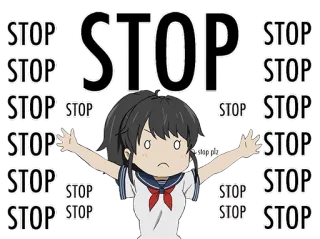 ❌ 150f6693 STOP stop plz Stop, Anime, Attenzione, Richiesta, Domanda telegram sticker