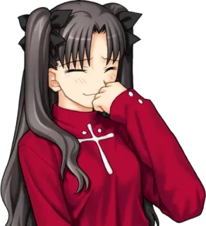 😂 17417865 Rin Tohsaka Fate/stay night Anime, Manga, Cartone animato, Illustrazione, Rin Tohsaka, Fate Stay Night telegram sticker