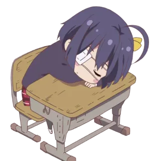 😴 6a3726a7 anime, carino, dormire, scuola, scrivania, stanco telegram sticker