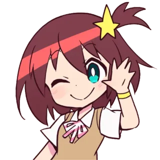 😉 8971935a Anime, Cartone animato, Ragazza, Carina, Occhiolino, Personaggio telegram sticker