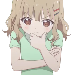 🤔 b686dacb Anime, Ragazza, Pensando, Cartone animato, Carino telegram sticker