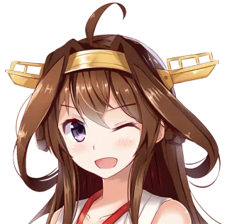 😉 c4cb2d4e Ragazza anime, Carina, Occhiolino, Capelli castani, Occhio viola, Personaggio, Cartone animato telegram sticker