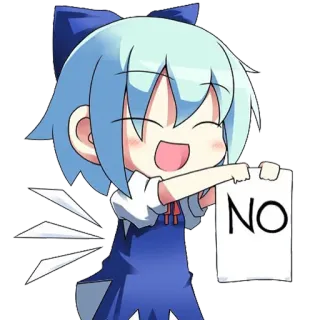 ❌ d76e367c NO no, rifiuto, negativo, anime, cartone animato, personaggio telegram sticker