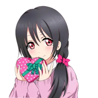 ❤ ea6dba1a Anime, Ragazza, Cuore, Rosa, Carino, Cartone animato telegram sticker