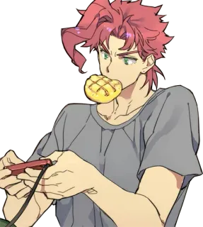 🎮 3418d009 动漫, 角色, 吃, 游戏, 手柄 telegram sticker