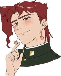 🙂 75fad3bf Noriaki Kakyoin JoJo's Bizarre Adventure 动漫, JOJO的奇妙冒险, 花京院, 樱桃, 粉丝作品, 角色 telegram sticker