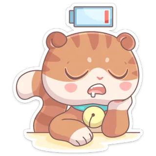 🤤 32cd7f63 แมว, หลับ, แบตเตอรี่ต่ำ, เหนื่อย, สัตว์, น่ารัก, หมดแรง, การ์ตูน telegram sticker