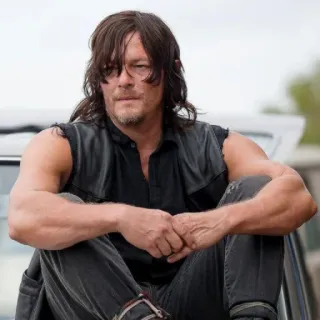 😒 80450173 Daryl Dixon The Walking Dead 데릴 딕슨, 워킹 데드, 노만 리더스, tv 프로그램, 캐릭터 telegram sticker