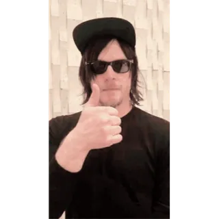 👍 63bfede6 Norman Reedus นอร์แมน รีดัส, ยกนิ้วโป้ง, นักแสดง, คนดัง telegram sticker