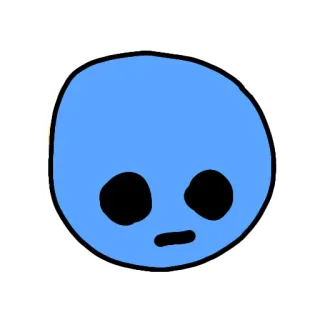 😐 01735b34 niebieski, plama, kreskówka, naklejka, prosty, twarz telegram sticker