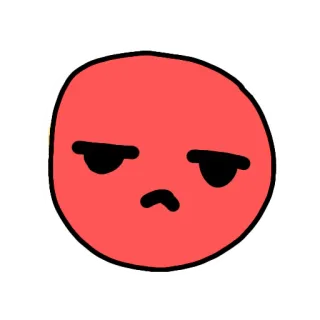 😠 89733715 zły, czerwony, twarz, kreskówka, emoji, zrzędliwy telegram sticker