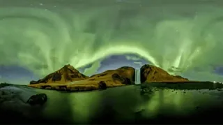 ✨ 2b020b9e природа, северное сияние, пейзаж, северное сияние, небо, горы, ночь telegram sticker