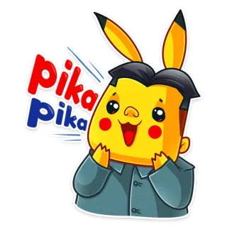 😽 a3f904c8 Pika Pika 皮卡丘, 金正恩, 恶搞, 政治讽刺, 卡通, 朝鲜 telegram sticker