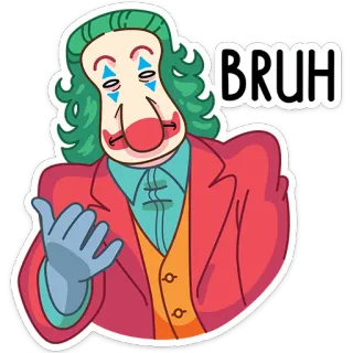 🤢 0d9b3e73 Joker BRUH Clown, Joker, Meme, Bruh, Bösewicht telegram sticker