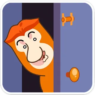 😳 34b42c59 tier, affe, orange, süß, tür, spähen telegram sticker