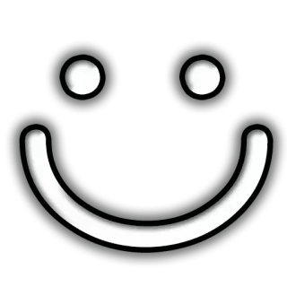 😋 d02f865a 微笑, 表情符号, 脸, 开心, 图标, 简单, 黑白 telegram sticker