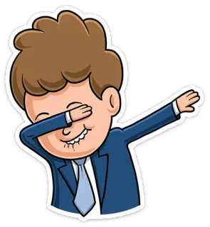 😏 1ded3fd2 dab, dance, celebration, pose, cartoon telegram sticker