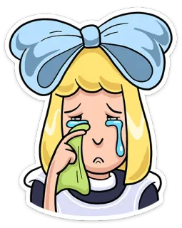 😭 bac377db crying, sad, girl, tear, upset, cartoon telegram sticker