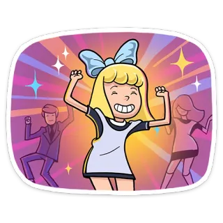 💃 dc657244 cartoon, dancing, party, celebration, cute, girl telegram sticker