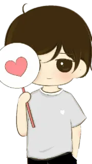 😍 81c9fcea Cartoon, Niedlich, Junge, Herz, Liebe telegram sticker