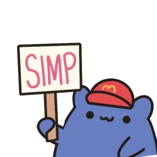 🚫 38a63971 SIMP シンプ, カートゥーン, キャラクター, サイン, かわいい telegram sticker