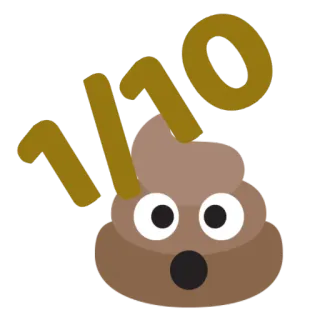 💩 08a98923 110 Emoji, Cocô, Número, Marrom, Desenho animado, Humor whatsapp sticker