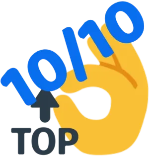 👌 8057c4cf 10/10 TOP Avaliação, Top, 10/10, Aprovação, Gesto de mão whatsapp sticker