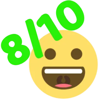 😃 e3529d14 8/10 classificação, emoji, número, pontuação, sorriso, feliz whatsapp sticker