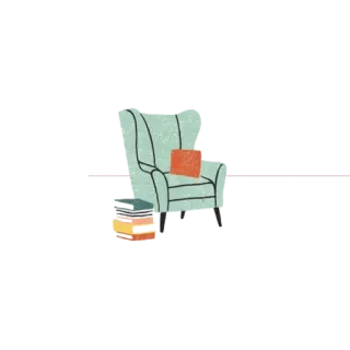 🏡 606a6e1b кресло, мебель, книги, декор, чтение, уют, дизайн интерьера telegram sticker