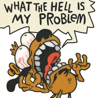 😡 3fc68f00 WHAT THE HELL IS MY PROBLEM 만화, 표정, 질문, 좌절, 분노 whatsapp sticker