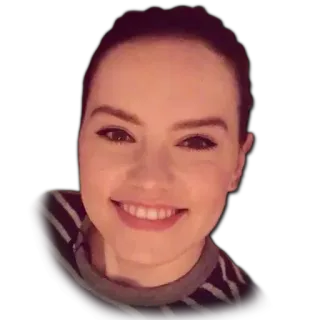 😊 9dc77f9c Daisy Ridley aktorka, celebryta, gwiezdne wojny, osoba, kobieta, uśmiech telegram sticker
