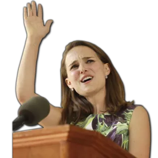 🙋 a3232f32 Natalie Portman aktorka, mówca, gest dłoni, mówienie telegram sticker