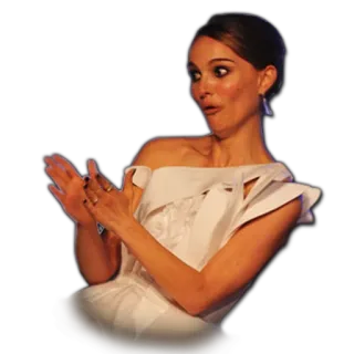 👏 c344e5a3 Natalie Portman aktorka, celebrytka, kobieta, portret, aplauz telegram sticker