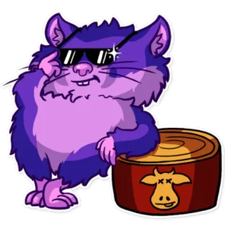 😎 85f47cce แฮมสเตอร์, เท่, แว่นกันแดด, สัตว์, สัตว์เลี้ยง, น่ารัก, ตลก telegram sticker